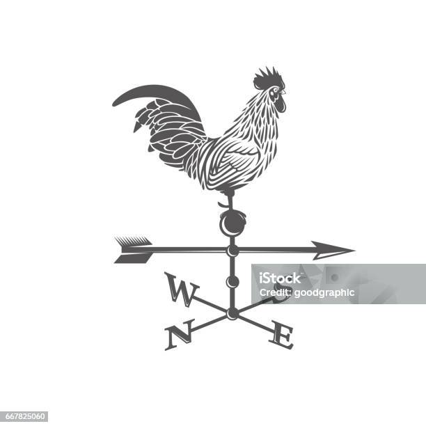 Ilustración de Veleta Gallo y más Vectores Libres de Derechos de Veleta - Veleta, Gallo, Vector