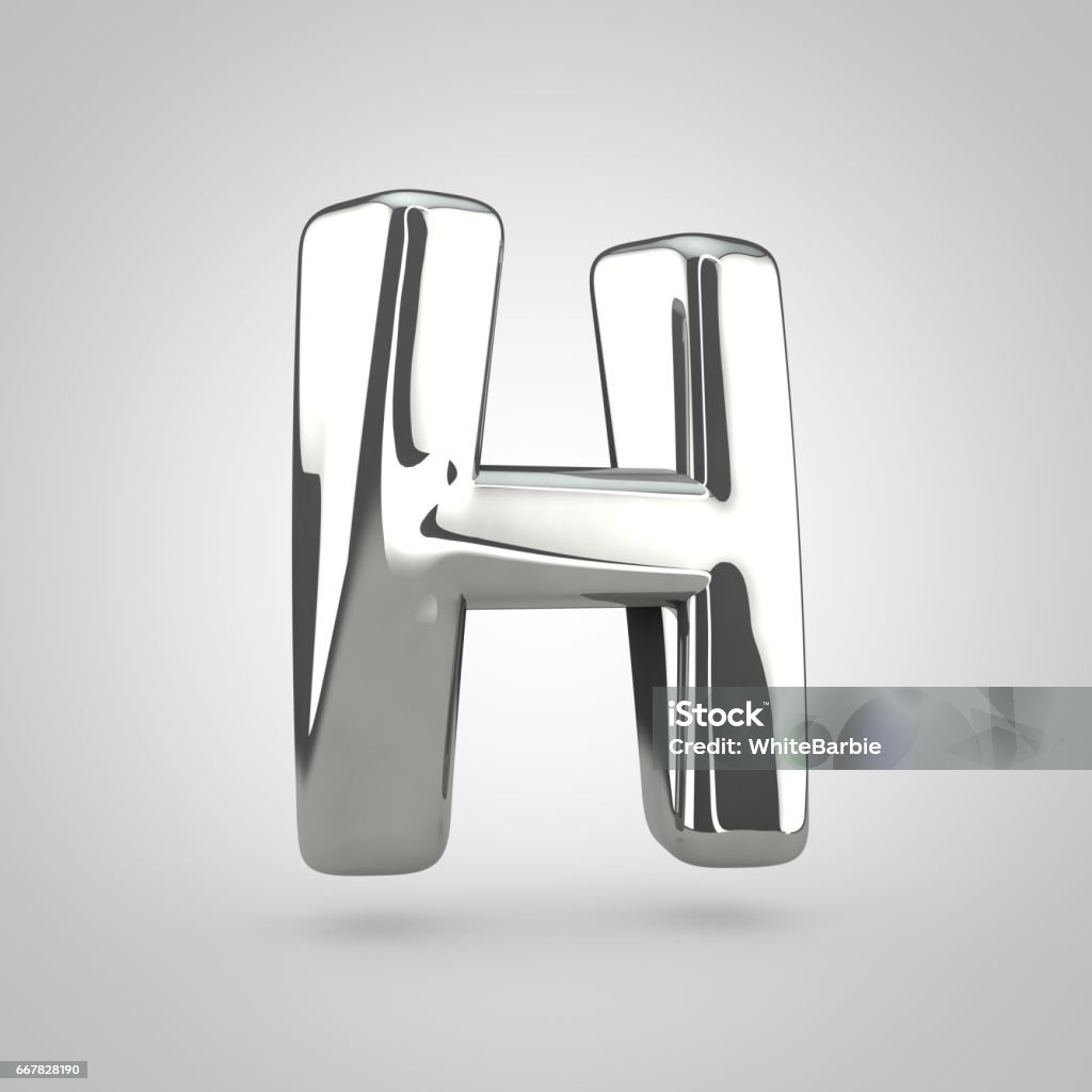 Chữ Hoa Chữ H Màu Bạc Được Cô Lập Trên Nền Trắng Hình minh họa Sẵn ...