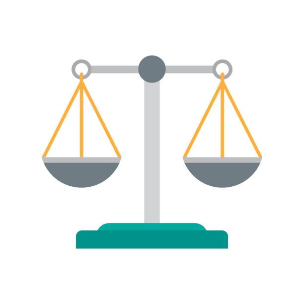 ilustrações de stock, clip art, desenhos animados e ícones de scales of justice icon. - scales of justice illustrations