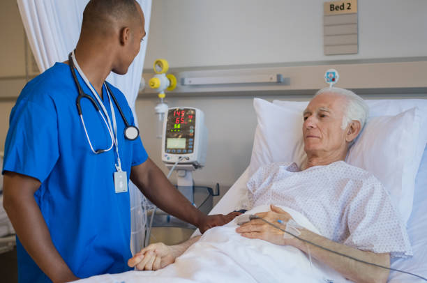 istock Doctor examining senior man 667832118