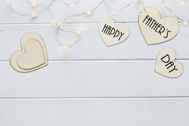 Wooden Happy Father's Day Heart Message