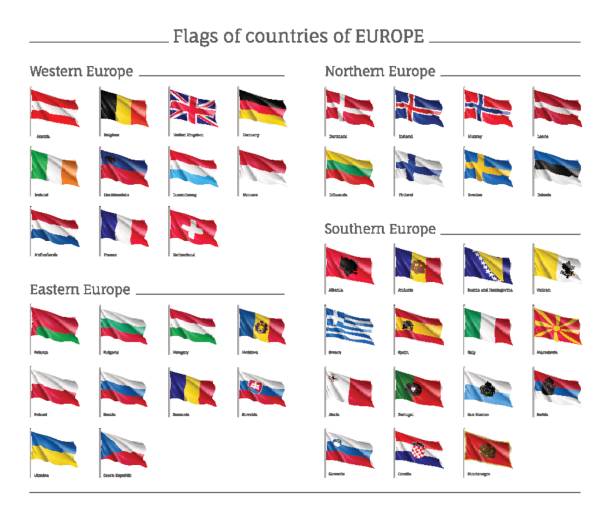 ilustrações, clipart, desenhos animados e ícones de conjunto de bandeiras nacionais no mastro da bandeira. - english flag illustrations