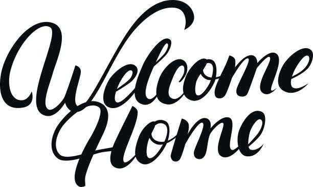 ホーム手書きでレタリングを歓迎します。 - welcome sign illustrations点のイラスト素材／クリップアート素材／マンガ素材／アイコン素材