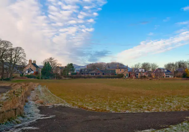 Photo of Winter landscape with small town Roslyn in Scotland