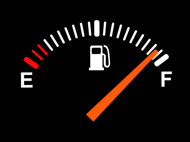 ilustrações, clipart, desenhos animados e ícones de medidor de combustível - gas gauge full empty