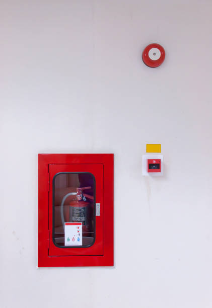 istock Extinguisher and alarm set on the wall 667853788