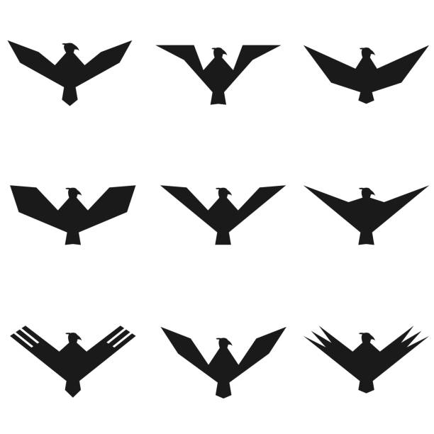 Eagle symbol set Eagle symbol set. Tattoo or insignia icons condor stock illustrations