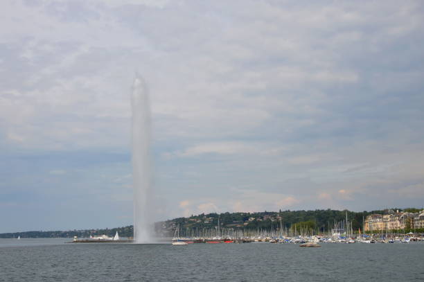 istock Jet 'd Eau high pressure fountain in Geneva Switzerland 667864472