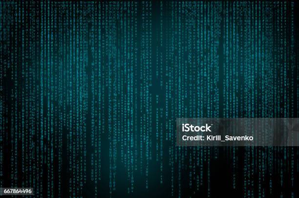 Abstract Technology Background Binary Computer Code Programming Coding Hacker Concept Vector Background Illustration Stock Photo - Download Image Now