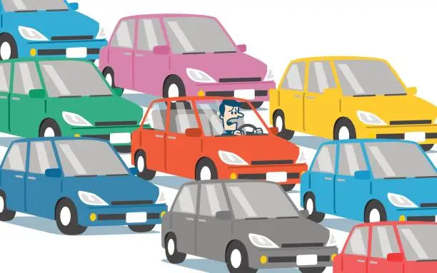 Vector illustration of Traffic Jam
