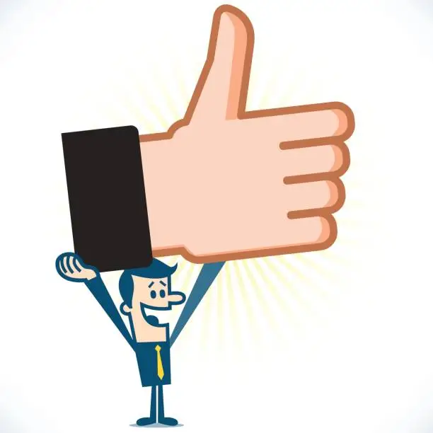 Vector illustration of Oversized thumbs up
Created with adobe illustrator.