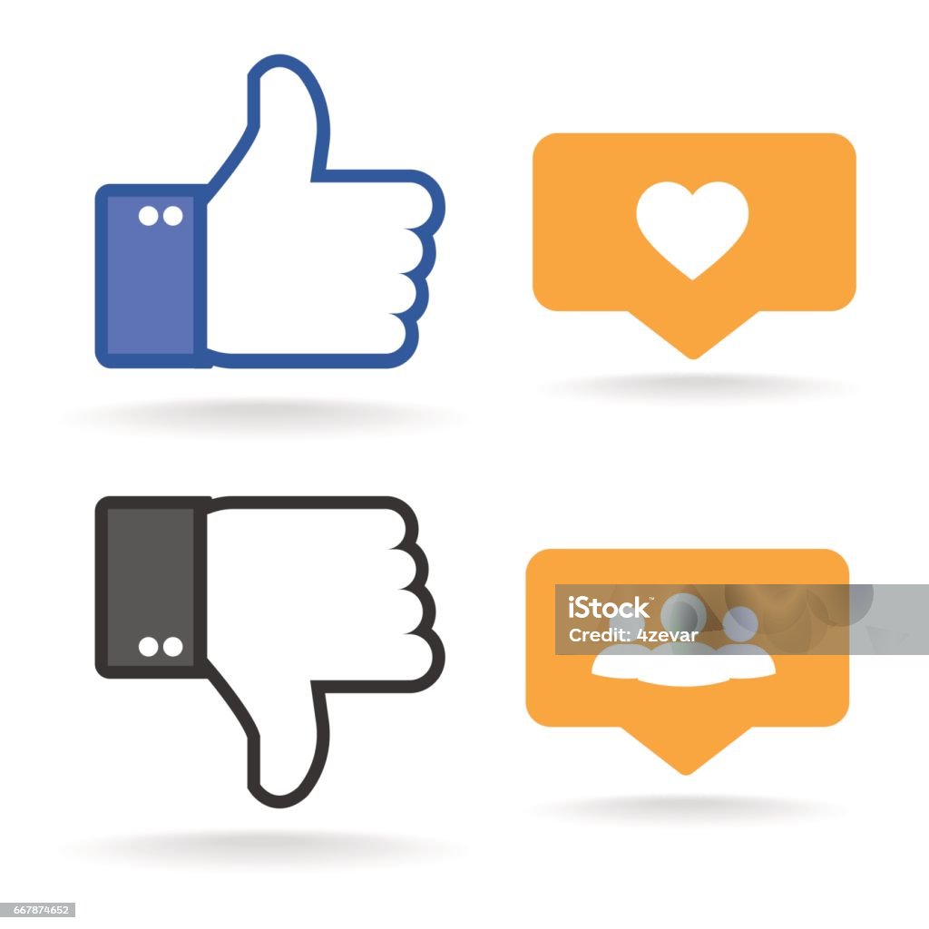 Like Counter Notification Icon Set Like Icon. Like Counter Notification Icon Social Media stock vector