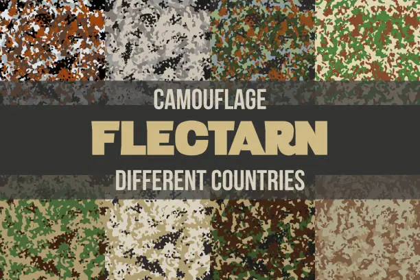 Vector illustration of Set of Flectarn Camouflage seamless patterns