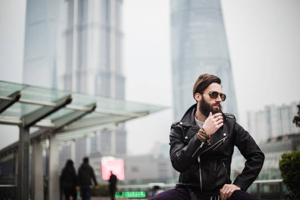 istock Bearded man in the city 667894168