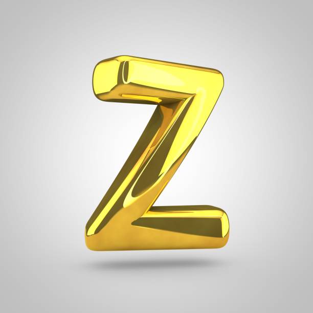 istock Golden letter Z uppercase isolated on white background 667895032
