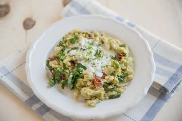 Wild garlic spaetzle