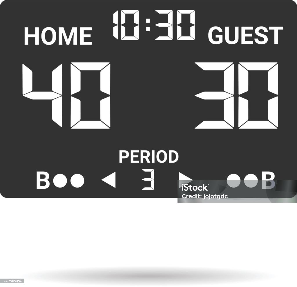Basketball Scoreboard Stock Illustration - Download Image Now - Clock