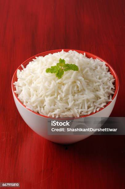 Basmati Rice In A Brass Bowl Cooked Basmati Rice Stock Photo - Download Image Now - Rice - Food Staple, Dahl, Butter