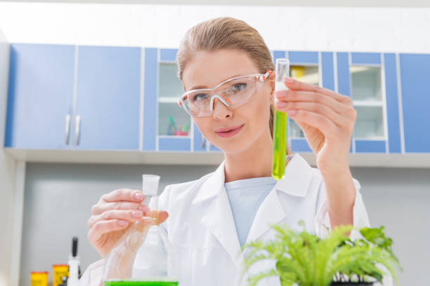 istock scientist holding tubes with reagents in laboratory looking at camera 667922612