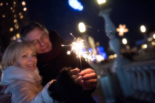 istock Happy  couple with sparklers 667930528