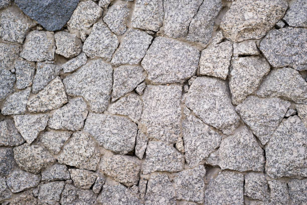 istock the texture of the stone wall. Granite 667941048