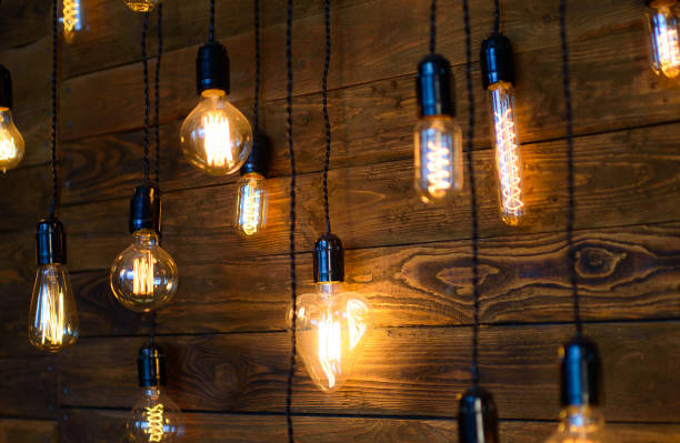 istock Antique filament light bulbs, Edison light bulbs 667942504
