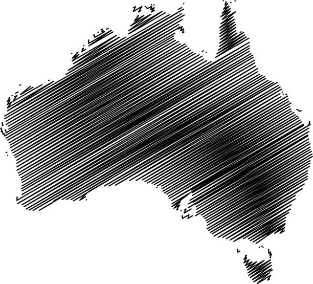 Australia map vector Australia map vector illustration, scribble sketch Australia colonies map stock illustrations