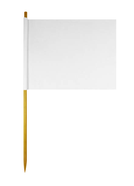 Blank paper flag Blank paper flag isolated on white with Clipping Path toothpick stock pictures, royalty-free photos & images