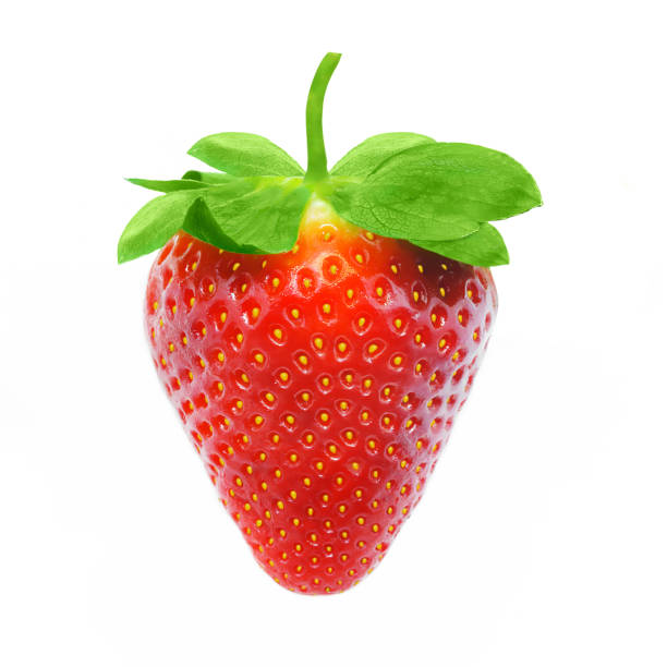 Red strawberry isolated on white background