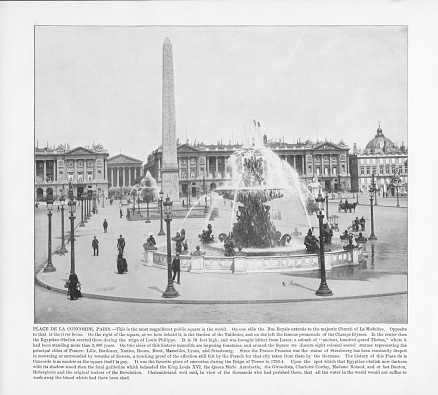 Antique Paris Photograph: Place De La Concorde, 1893. Source: Original edition from my own archives. Copyright has expired on this artwork. Digitally restored.