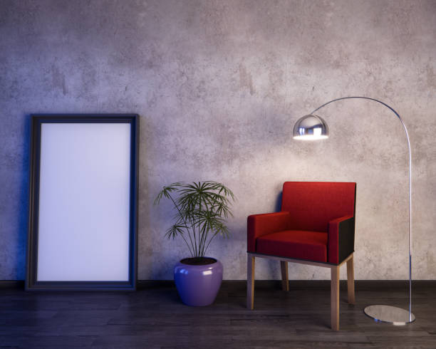 istock Mockup Poster in the interior 3D illustration of a modern design 668013526