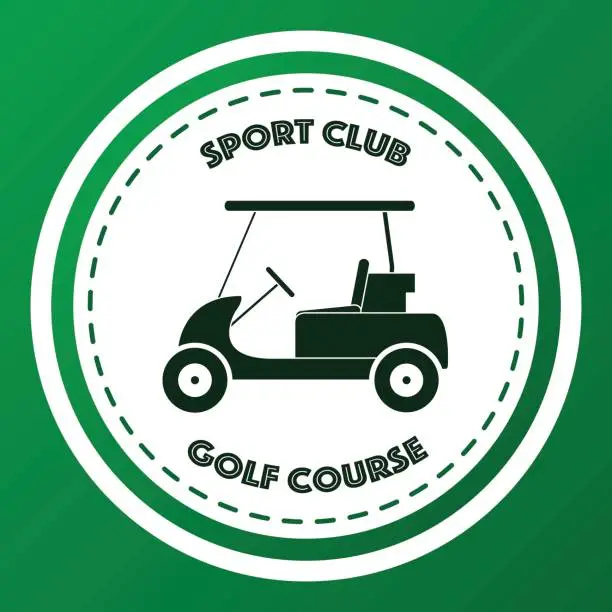 Vector illustration of Sport club golf course sign design. Vector illustration on green background.