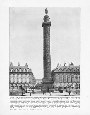 Antique Paris Photograph: Vendome Column, 1893. Source: Original edition from my own archives. Copyright has expired on this artwork. Digitally restored.