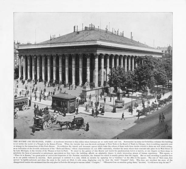 Antique Paris Photograph: The Bourse Exchange, 1893