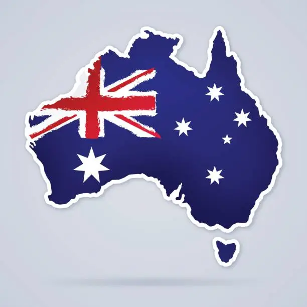 Vector illustration of Australia Flag Map