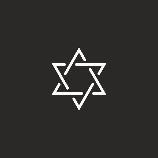 Star of David monogram icon, hexagram of thin line as a Jewish symbol Star of David monogram icon, hexagram of thin line as a Jewish symbol star of david logo stock illustrations