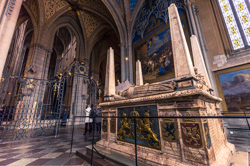 Uppsala - April 08, 2017 : Tomb of King Gustav Vasa in the cathedral of Uppsala, Sweden