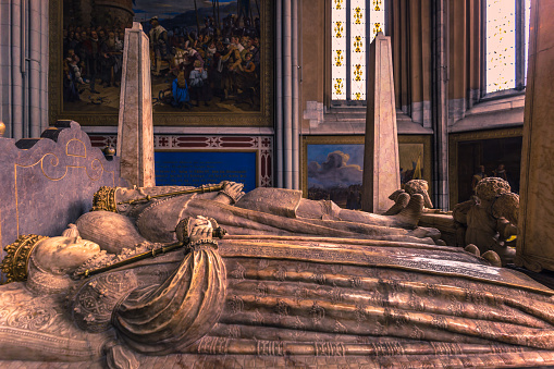 Uppsala - April 08, 2017 : Tomb of King Gustav Vasa in the cathedral of Uppsala, Sweden