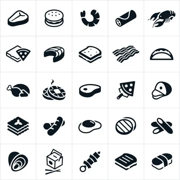 Vector illustration of Food Cuisines Icons