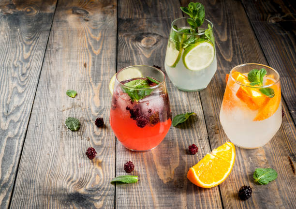 istock Set of three kinds of gin tonic 668030770