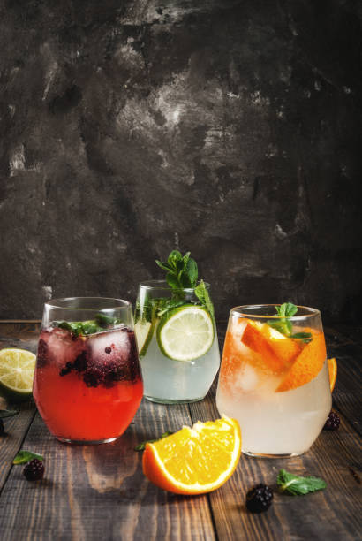 istock Set of three kinds of gin tonic 668030778