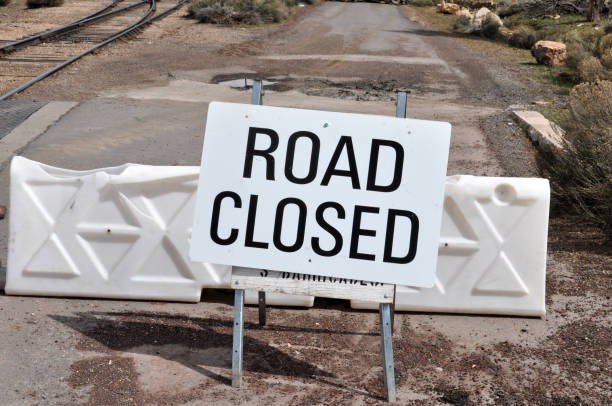 Road Closed Sign stock photo