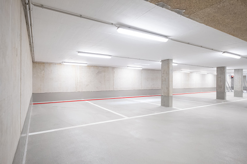 underground car parking deck - empty garage