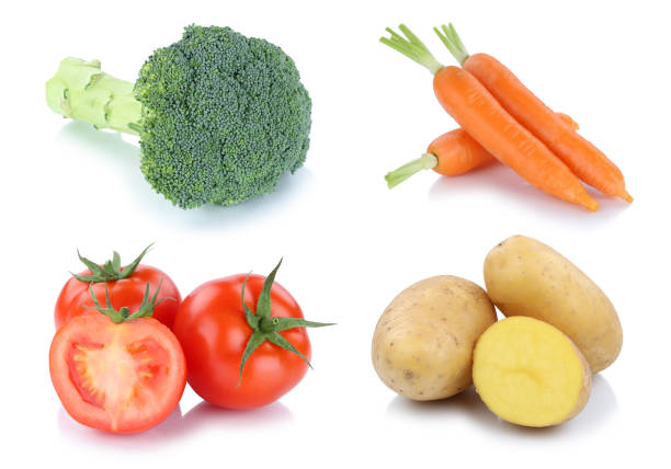 istock Vegetables tomatoes carrots fresh potatoes collection isolated 668050362