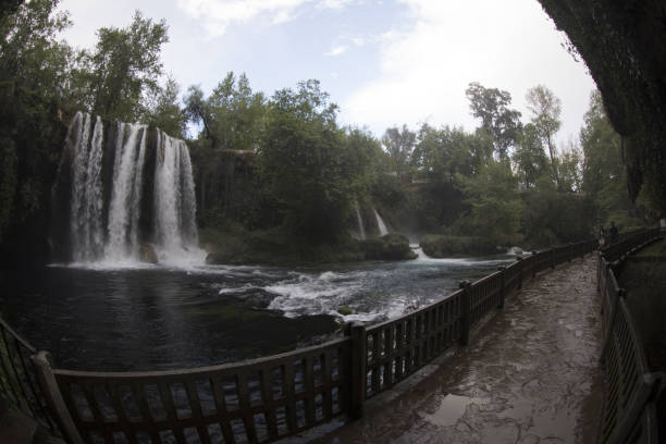istock Waterfall Duden at Antalya Turkey - nature travel background 668053122