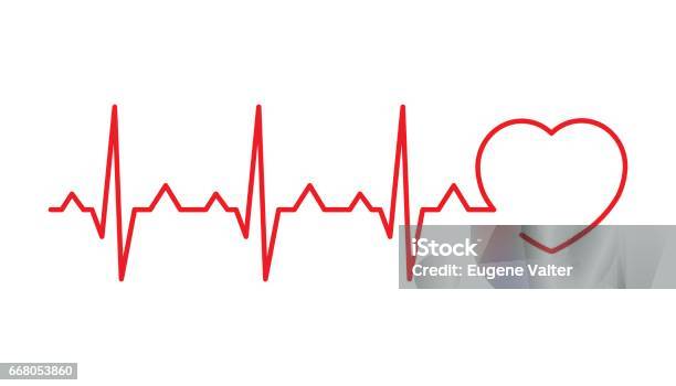 Cardiogram Vector Stock Illustration - Download Image Now - CPR, Electrocardiography, Heart Shape