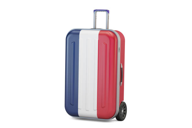 istock France travel concept, suitcase with French flag. 3D rendering 668061316
