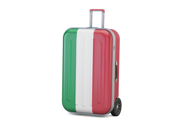 istock Italy travel concept, suitcase with Italian flag. 3D rendering 668061358