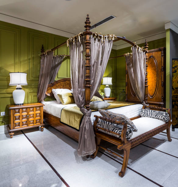 istock Furniture show bedroom, double bed 668067616
