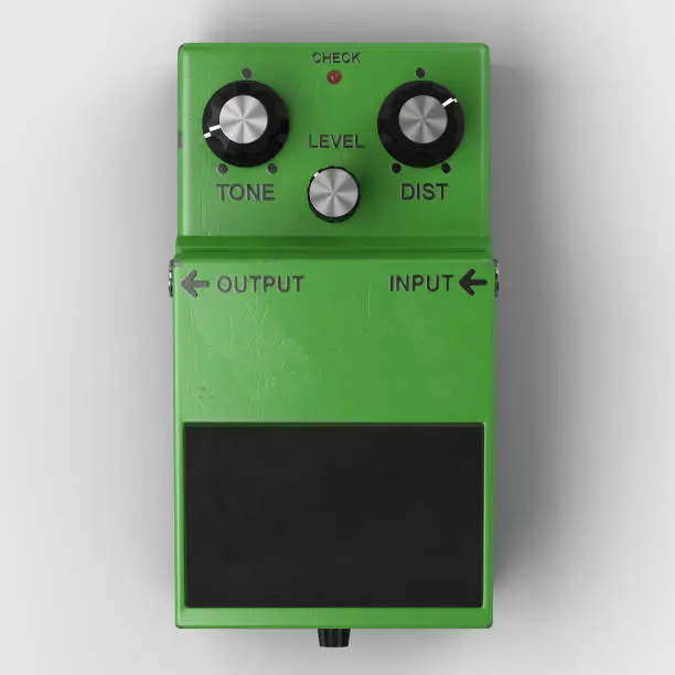 3D rendering of guitar effects pedal blank.